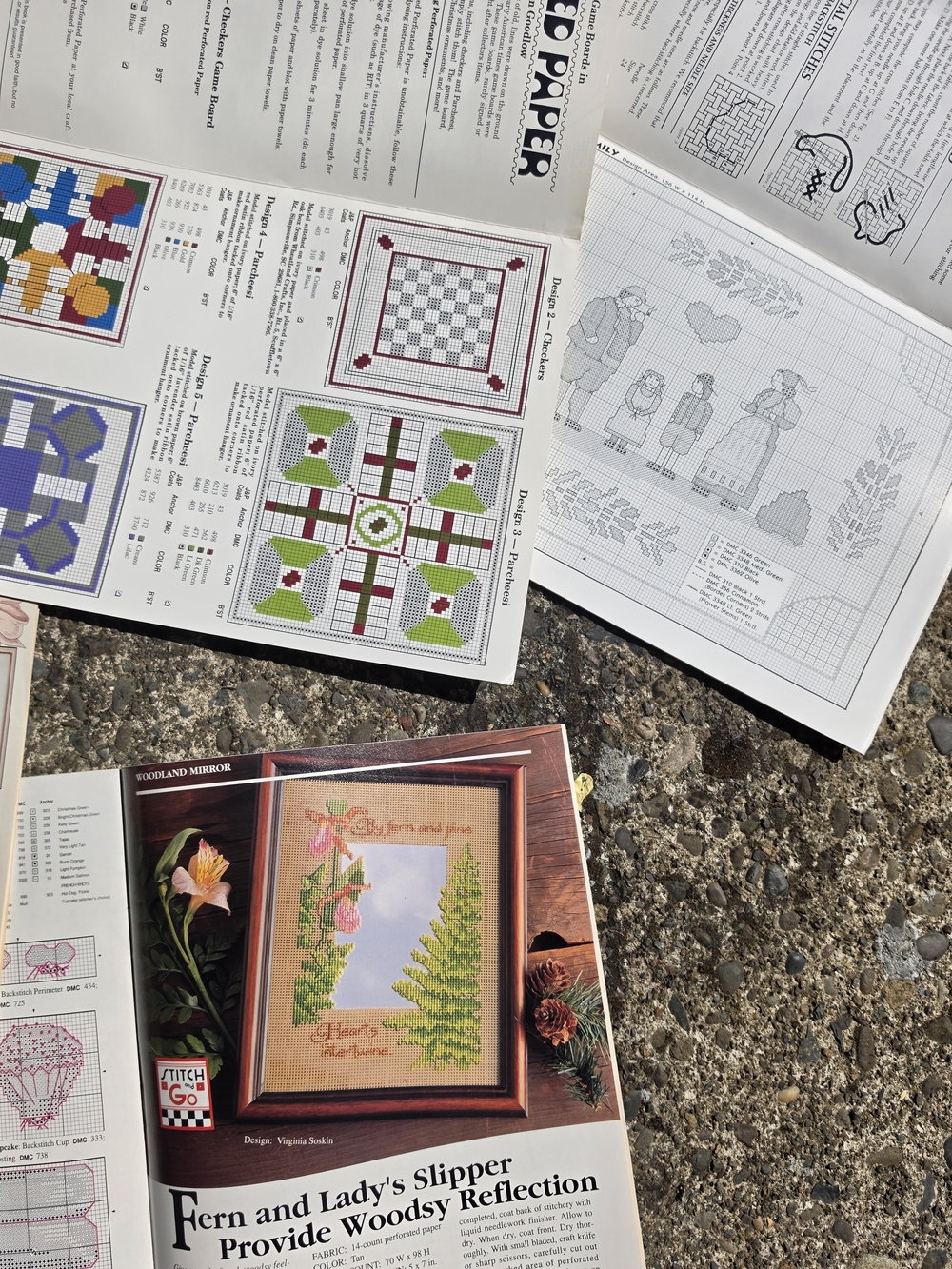 Assorted Cross-Stitch & Needlework Pattern Magazines - Blue, Red, Orange, Cream - Picture 2 of 4